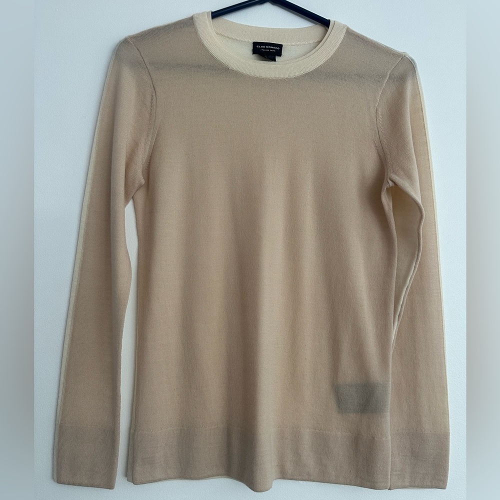 Club Monaco peach and cream long sleeve